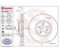 BREMBO disco freno 09.9921.11 ventilato diametro 365 spessore 36 mm 5 fori