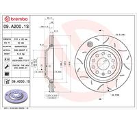 BREMBO 09.A200.1S Disco freno per AUDI,CHRYSLER,CUPRA,SEAT,SKODA,VW
