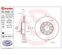 BREMBO 09.A428.11 Disco freno per SKODA,VW