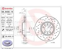 BREMBO 09.A430.1X Disco freno per CITROËN,FIAT,PEUGEOT,TOYOTA