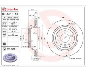 BREMBO 09.A616.11 Discofreno VW BRAND NEW