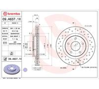 BREMBO 09.A637.1X Disco freno per CHRYSLER,CHRYSLER (BBDC),DODGE,JEEP,LANCIA