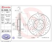 BREMBO 09.B266.1X Disco freno