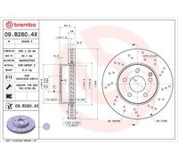 BREMBO 09.B280.4X Disco freno per MERCEDES-BENZ,MERCEDES-BENZ (BBDC)