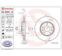 BREMBO 09.B353.11 Discofreno RENAULT BRAND NEW