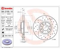 BREMBO 09.C133.1X Disco freno per CITROËN,DS,IVECO,OPEL,PEUGEOT,TOYOTA,VAUXHALL