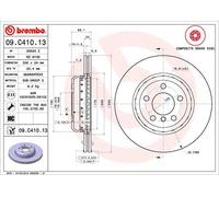 Disco freno (per unità) BREMBO 09.C410.13 per BMW Série 5 2.0 520 d