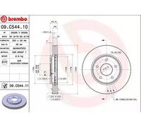 Brembo Disco freno 09C54411 anteriore ventilato 1 pezzo