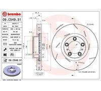 Disco freno BREMBO 09C54931 anteriore, ventilato, geschlitzt, altamente carbonizzato, 1 pezzo