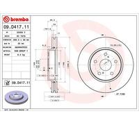 Disco freno BREMBO 09D41711 anteriore, ventilato, 1 Pezzo