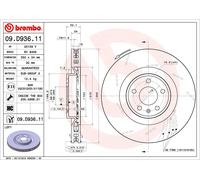 BREMBO 09.D936.11 Disco freno per PORSCHE