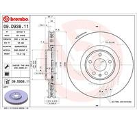 Brembo Disco freno 09D93811 Anteriore Ventilato con fessure Altamente carbonizzato 1 Pezzo