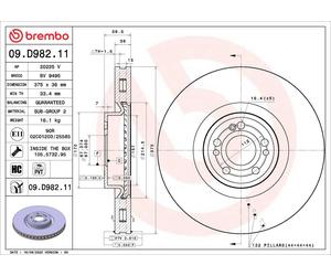 BREMBO 09.D982.11 Discofreno MERCEDES-BENZ BRAND NEW