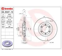 BREMBO disco freno 09.E537.10 ventilazione interna diametro 280 spessore 27 mm 6 fori