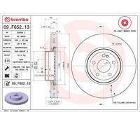 1X Disco freno BREMBO 9.F652.13 per MERCEDES-BENZ GLC (X254) 2 2023-