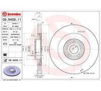 Brembo Disco freno 09.N409.11 Anteriore Ventilato Rivestito 2 pezzi per Ford USA