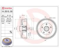 BREMBO 14.E310.50 Tamburo freno per DACIA,RENAULT