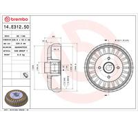 BREMBO 14.E312.50 Tamburo freno