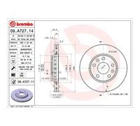 BREMBO 2X Dischi Fermata Ventilati 09.A727.14 Per Renault Zoe BFM_