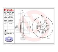 BREMBO 2X Dischi Freno Anteriori Ø300 Mm Ventilati Per Volvo V60 155 157 2.0