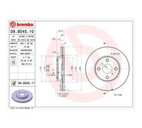 Brembo 09.8545.11 - Disco Freno con Verniciatura UV (Set di 2) - Anteriore
