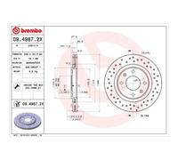BREMBO 2x Disco Freni Anteriore Ø266 MM per Peugeot 206 Cc 2D 1.6 16V 2.0 S16 2A