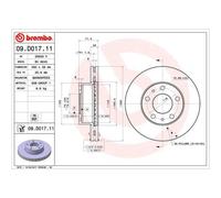 BREMBO 2x Disco Freni Anteriore Ø280 MM Ventilazione Interna Rivestito per Fiat