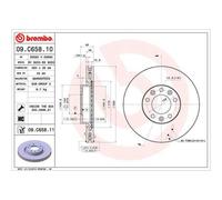 Disco freno BREMBO 09C65811 anteriore, ventilato, altamente carbonizzato, 1 Pezzo