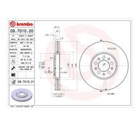 BREMBO 2x Disco Freni Anteriore 288 Ventilazione Interna per VW Polo 6R 6C 6R_