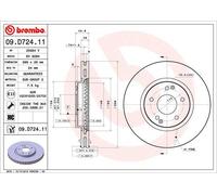 BREMBO 2x Disco Freni Anteriore Ø298 MM per Ssangyong Korando C300 1.6 e-Xdi