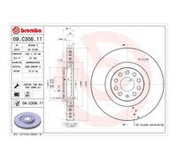 BREMBO 2x Disco Freni Anteriore Ø340 MM per VW Passat Variant 3G5 2.0 Tdi 1.4