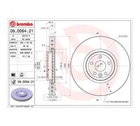 Disco freno BREMBO 09D06421 anteriore, ventilato, altamente carbonizzato, 1 Pezzo