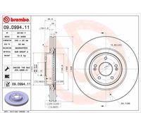 BREMBO 2X Disco Freno Ø 345 Ventilato Per KIA Stinger 2.0 T-GDi 09.D994.11