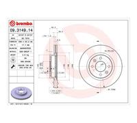 BREMBO 2X Disco Freno Anteriore 259 Ventilato Per Renault Espace II