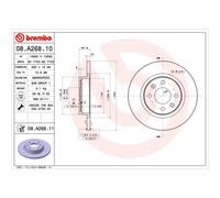 BREMBO 2X Disco Freno Anteriore 260 Voll Per Renault Twingo II CN0_ C06_