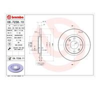 BREMBO 2X Disco Freno Anteriore 266 Completo Per Citroën C2 JM_ C3 I FC_ FN_