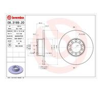 BREMBO 2X Disco Freno Anteriore 278 Completo Per Mercedes-Benz Saloon W123