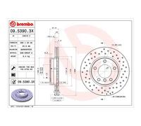 Disco freno BREMBO XTRA LINE BREMBO 09.5390.3X, 1 Pezzo