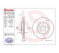 BREMBO 2X Disco Freno Anteriore 296 Ventilato Per Nissan X-Trail T31
