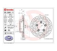Disco freno BREMBO 09C88011 anteriore, ventilato, altamente carbonizzato, 1 Pezzo