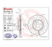 Disco freno BREMBO XTRA LINE BREMBO 09.A758.1X, 1 Pezzo