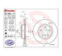 Disco freno BREMBO 9958111 anteriore, ventilato, altamente carbonizzato, 1 Pezzo