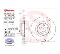 BREMBO 2X Disco Freno Anteriore Ø340 Mm Ventilato Per Hyundai Genesis Coupe