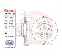BREMBO 2X Disco Freno Anteriore 344 Ventilato Per Land Rover Range LM