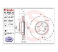 BREMBO 09.8555.21 Disco freno