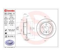 BREMBO 2x Disco Freno Posteriore Ø259 MM Pieno per Mini F56 Cooper One F55 F57