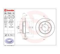 BREMBO 2X Disco Freno Posteriore 260 Voll Per Mitsubishi Space Star DG_A