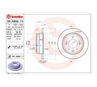 BREMBO 2X Disco Freno Posteriore 262 Completo Per Hyundai I30 FD LM EL ELH KIA