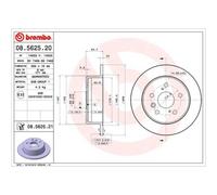 BREMBO 2x Disco Freno Posteriore Ø269 MM Pieno per Toyota Camry _V2_ 2.2 3.0 24V