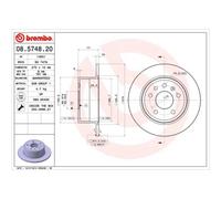 BREMBO 2x Disco Freno Posteriore 270 Pieno per Opel Chris Un 85_Vectra 86